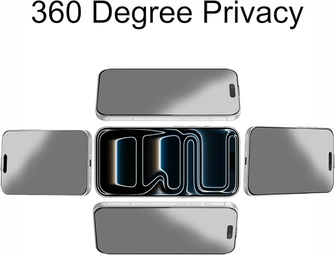 2 Pack for iPhone 17 Pro Max 360 Degree Matte Privacy Screen Protector Anti spy Tempered Glass Anti Glare Film 6.9 inch
