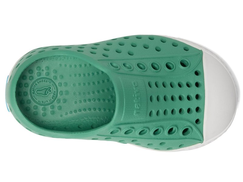 Native Shoes Unisex-Kids Jefferson Sneakers, Alpine Green/Shell White, 8 Toddler
