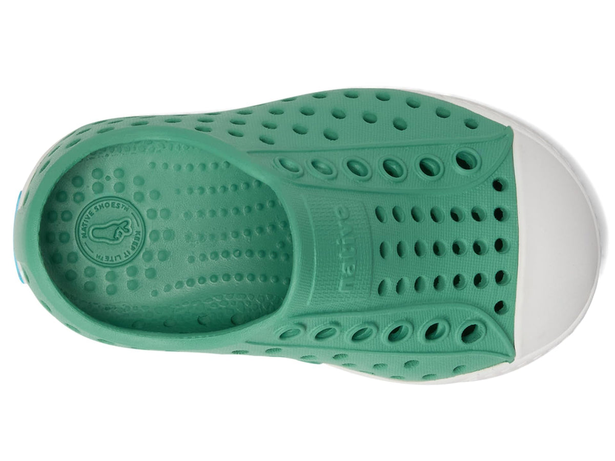 Native Shoes Unisex-Kids Jefferson Sneakers, Alpine Green/Shell White, 4 Toddler