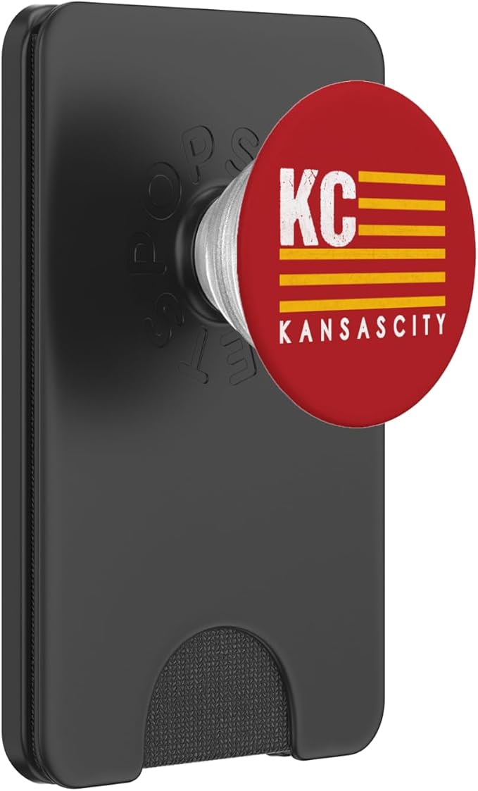 Kansas City Fanatics KC Red &amp Yellow USA Flag PopSocket Phone Grip with Swappable Top for Smartphones with Smooth Hard Plastic Cases
