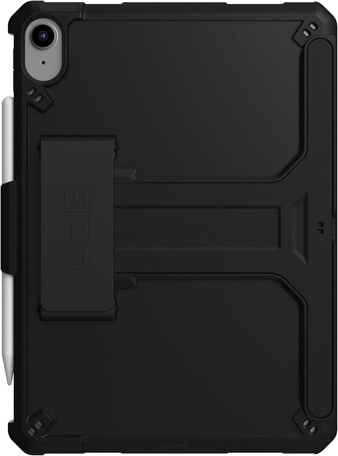 URBAN ARMOR GEAR UAG Designed for iPad 11 A16 11th Gen 2025 10.9 10th Gen 2022 Case A3354 A3355 A2696 - Rugged Slim Protective Folio Cover w/Hand Strap Kickstand &amp Pencil Holder Scout Black