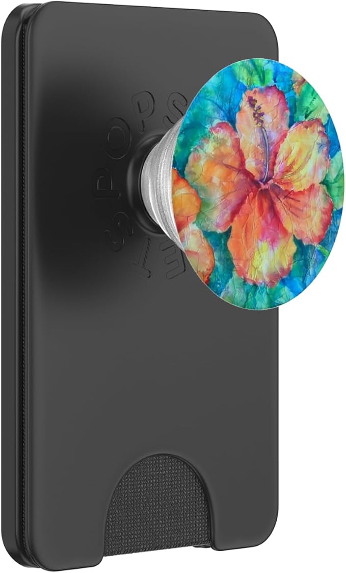 Cute Floral Hibiscus Watercolor Flower Hawaii Jungle Exotic PopSockets Adhesive PopGrip