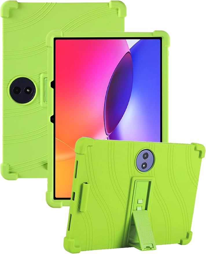 Case for TCL TAB A1 Plus Android Tablet 12.2 Inch (Dark Black) | (Model 9445X) Soft Silicone Kids Friendly Protective Cover with Adjustable Stand Drop-Proof