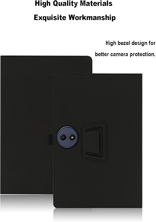 Case for TCL Tab A1 Plus 12.2 inch TCL Tab A1 Plus Tablet Case Folding Stand Protective Cover with Pencil Holder and Wrist Strap Full Protection. (Black)