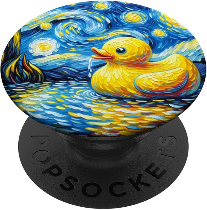 Rubber Duck Starry Night Painting Ducky Vincent Van Gogh Art PopSockets PopWallet for MagSafe