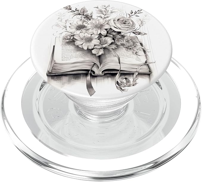 Books and Flowers Reading Book Lover Floral PopSockets Standard PopGrip