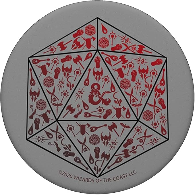 Dungeons and Dragons D20 Icon Fill PopSockets Adhesive PopGrip