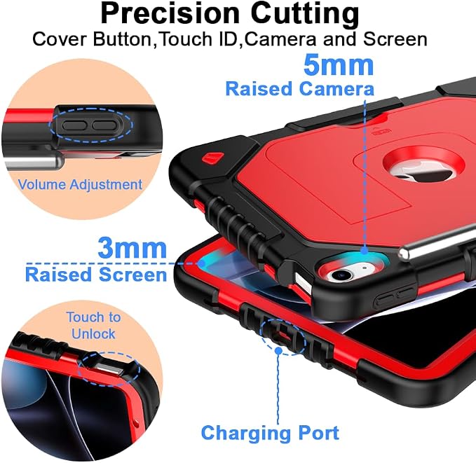 Dteck for Apple iPad 11 inch (A16 11th Gen) iPad 10.9 inch (10th Gen) Slim Clear Case with Kickstand Pencil Holder Reinforced Shockproof Corners Soft TPU Lightweight Protective Cover Transparent