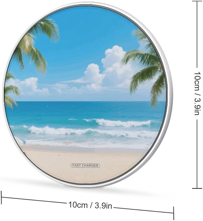 Sea Wireless Charger with Aluminum Alloy Frame Qi Certified Fast Wireless Charging Pad 10W Charging Station Portable Phone Charger for All Wireless Charging Phone