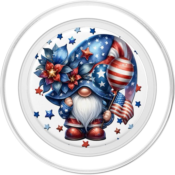 Red White And Blue Gnome Accessories For Independence Day PopSockets Adhesive PopGrip