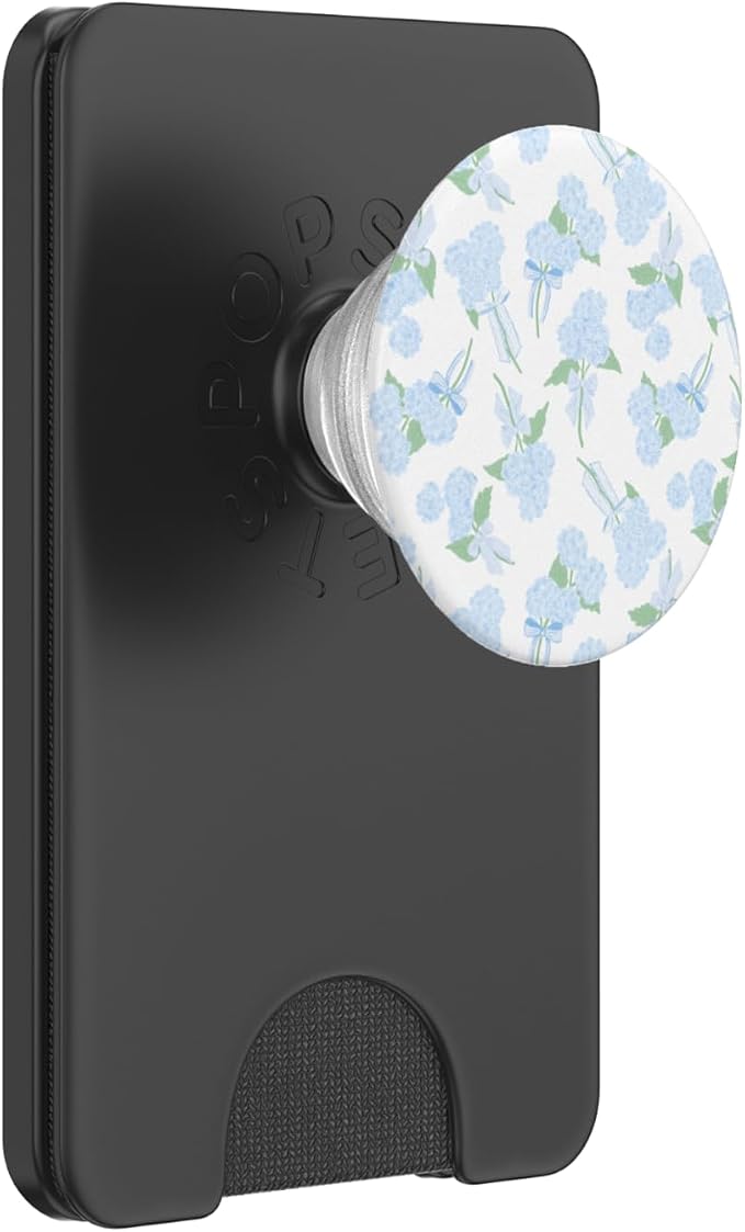 Preppy Coquette Hydrangeas and Bows in Pastel Blue PopSockets PopGrip for MagSafe