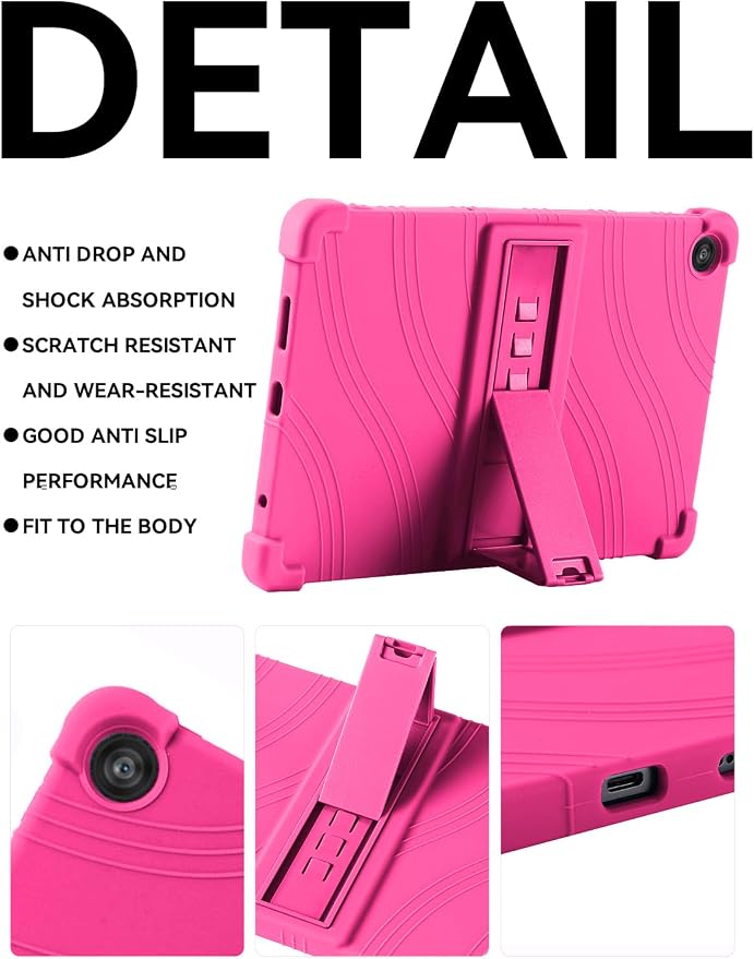 Case for T-Mobile REVVL Tab 2 10.1 Inch Tablet 2025 - Kid-Friendly Soft Silicone Cover with Adjustable Stand Compatible with T-Mobile REVVL Tab 2 5G 10.1 (Black)