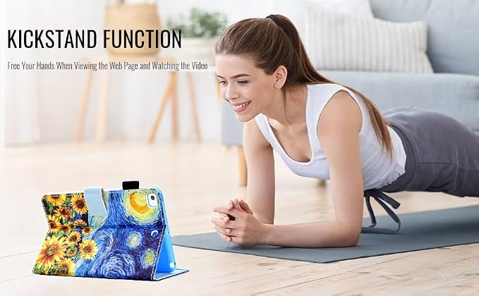Case for iPad 9th/8th/7th Generation iPad 10.2 Case (2021/2020/2019 Model iPad 9/8/7 Case) PU Leather Folio Folding Stand Cover for iPad 10.2 inch Auto Wake/Sleep Hummingbird