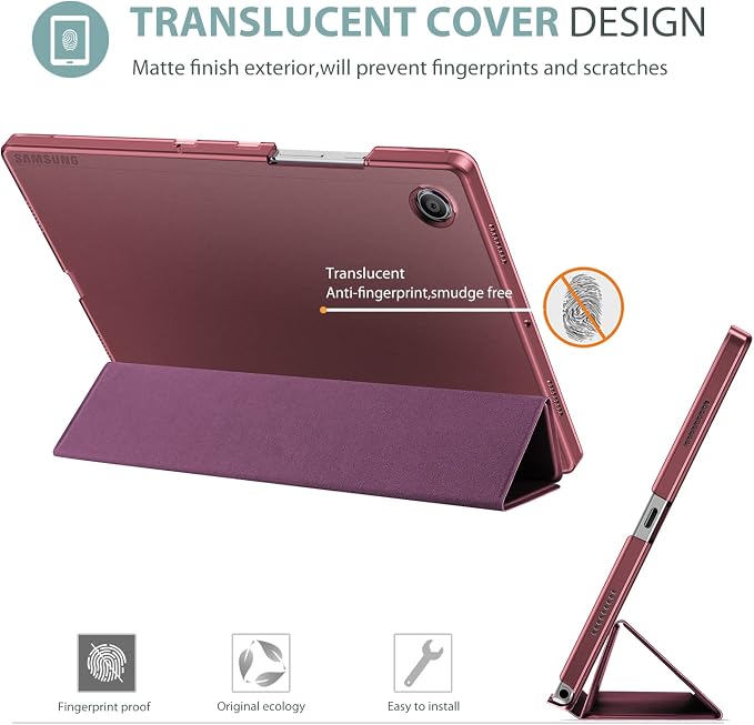 ProCase Smart Case for Galaxy Tab A8 10.5 Slim Stand Hard Back Shell Protective Smart Cover Case for Galaxy Tab A8 10.5 Inch 2022 SM-X200 X205 X207 -Black