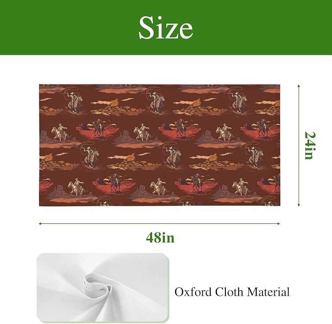 Cowboys Horses 2 Pcs Fluorescent Light Covers 4 x 2 Feet, Desert Ethnic Winds