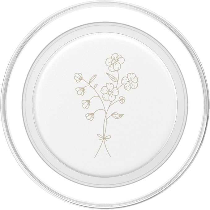 Beige White Floral Flower Wildflower PopSockets Adhesive PopGrip