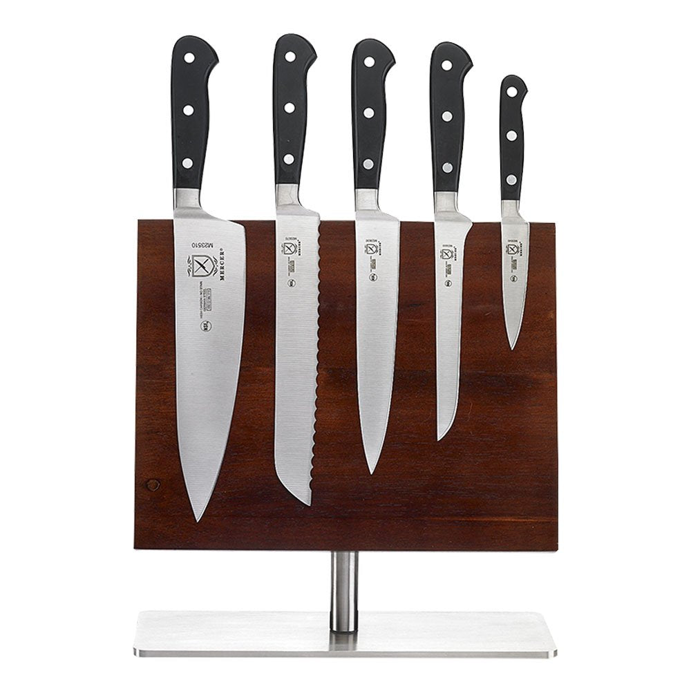 Mercer Culinary M23500 Renaissance 6-Piece Forged Knife Block Set, Tempered Glass Block