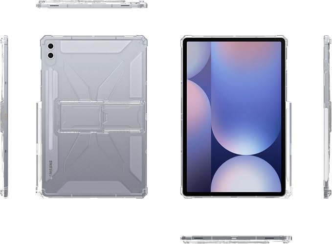 Clear Case for Samsung Galaxy Tab A11 8.7 2025 with Pencil Holder/Kickstand Soft TPU with Reinforced Corners‌ Shockproof Impact Resistant - Clear
