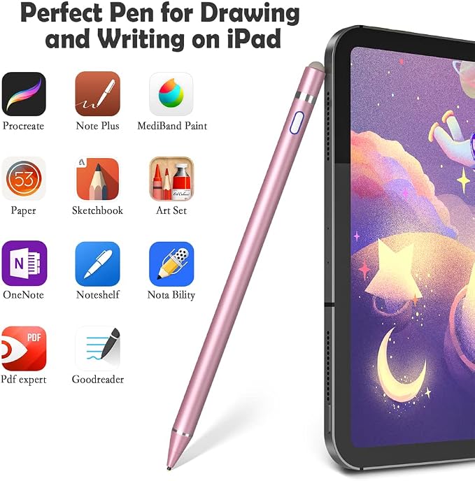 Active Stylus Pen for Touch ScreensDual Pen Tips for iOS &amp Android Drawing &amp WritingHigh Precise Digital Pencil for Apple iPhone 16/15/14/13/12/11/X/8iPad Air/Pro/MiniPhone/Tablet/Sam-sung