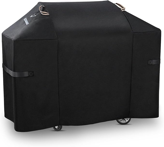 KINGLY Heavy Duty 52 Inch Grill Cover for Weber Spirit 200 and 300 Series,600D Waterproof Fade Resistant 52 Inch BBQ Gas Grill Cover for Outdoor Grill with Straps,Compared to Weber 7106