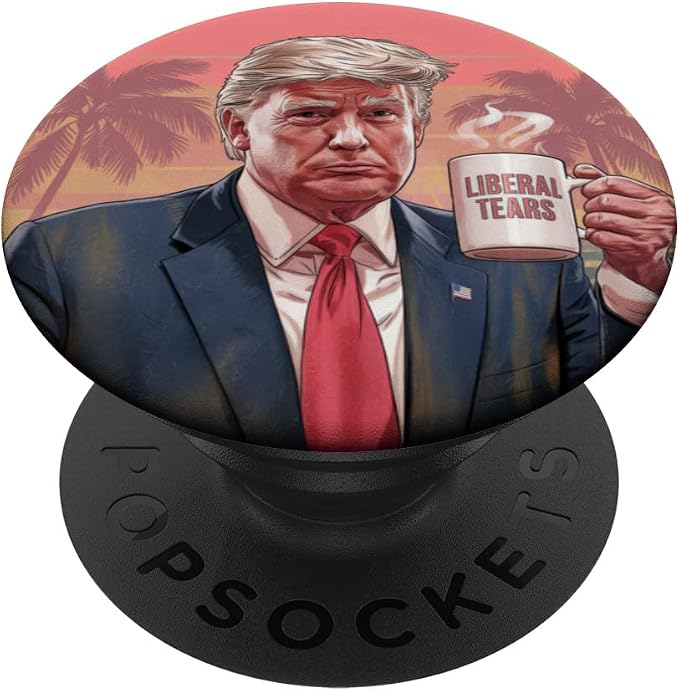 Donald Trump Miami Sunset Funny Liberal Tears Coffee Mug PopSockets PopWallet for MagSafe