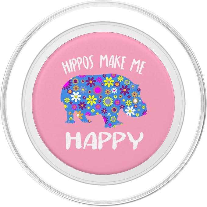 Hippo Phone Hand Holder Gifts - Cute Floral Hippopotamus PopSockets Adhesive PopGrip