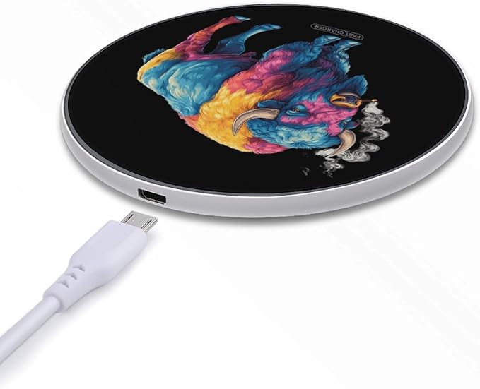 Colorful Bison Smoking Wireless Charger Portable Charging Pad | LightweightAll Smartphone