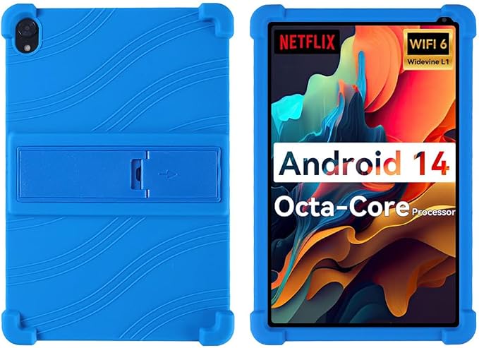 for Urao 10.1 inch Tablet Case Soft Silicone Cover Case with Kickstand for Urao 10.1'' C107 Tablet Blue