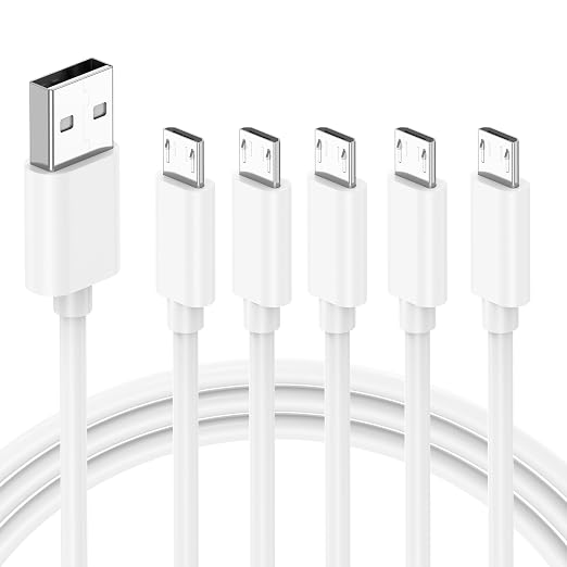 3.3FT Micro USB Cable for Old Android Phones/Headphones Charger 5Pack 60W USB A to Micro USB Cable for Samsung Galaxy S6/S7 J7 Edge Note 5 PS4/PS3 Controller Kindle Charger Cable Replacement MP3