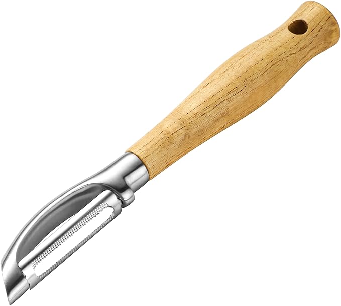 Potato Peeler Stainless Steel Vegetable Peeler,Wooden Handle Peeler
