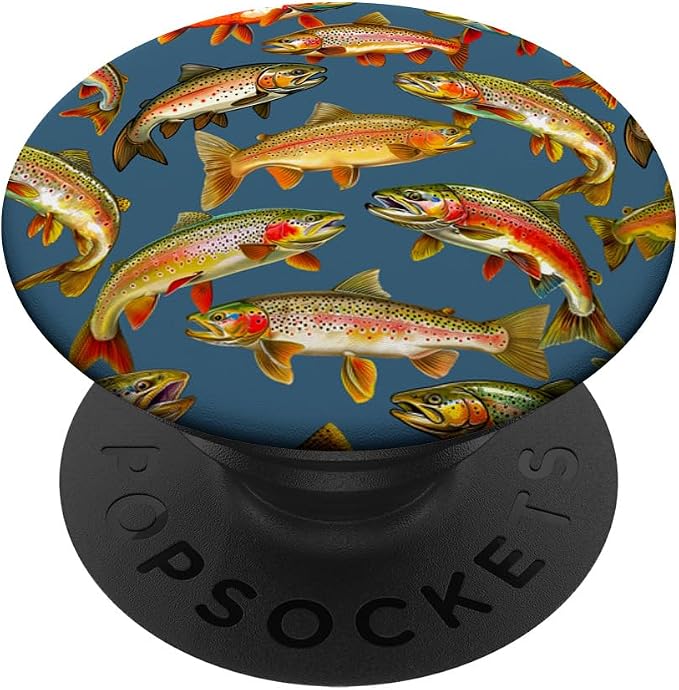 Fishing Fisherman Trout Fishing PopSockets PopGrip for MagSafe