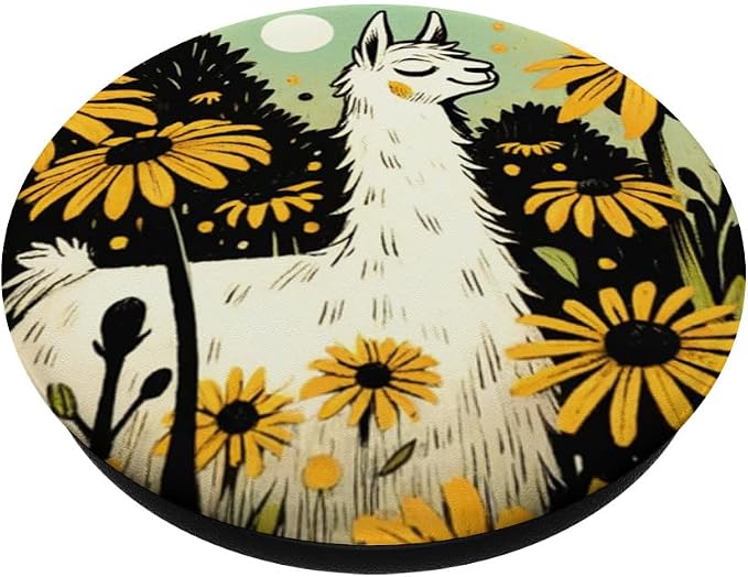 Llama design yellow and blue llamas PopSockets Standard PopGrip