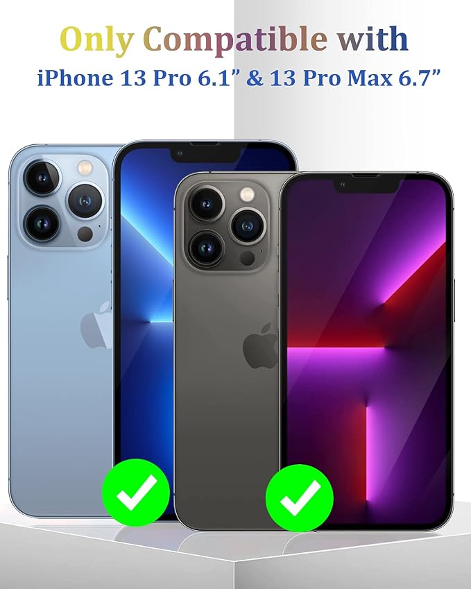 [2 Pack] Compatible for iPhone 13 Pro/iPhone 13 Pro Max Camera Lens Protector Metal Plus Tempered Glass Camera Cover Oneness Design Ultra Clear Anti-Explosion Black+Black