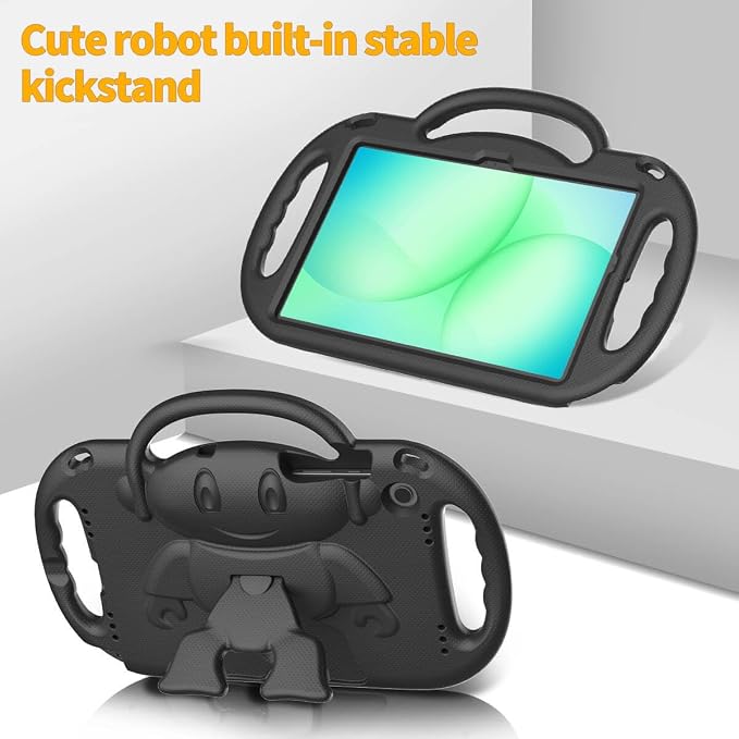 Kids Case for Samsung Galaxy Tab A11+ Plus/A9+ Plus 11 Inch Black | Shockproof Lightweight Protective Cover with Handle Stand and Adjustable Strap Fit for Galaxy Tab A11+ 2025/A9+ 2023