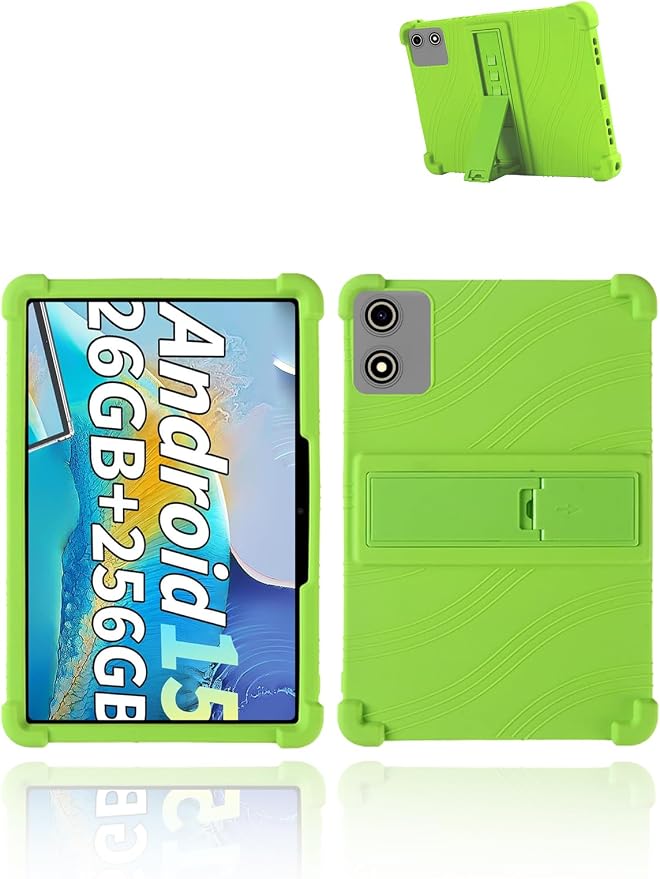 for YLEEBG P30 Android 15 Gaming Tablet10.1 2.5K Ultra Clear Display Tablet Model CaseUYRUREL Soft Silicone Adjustable Stand Cover Lightweight Kids FriendlyBlack.