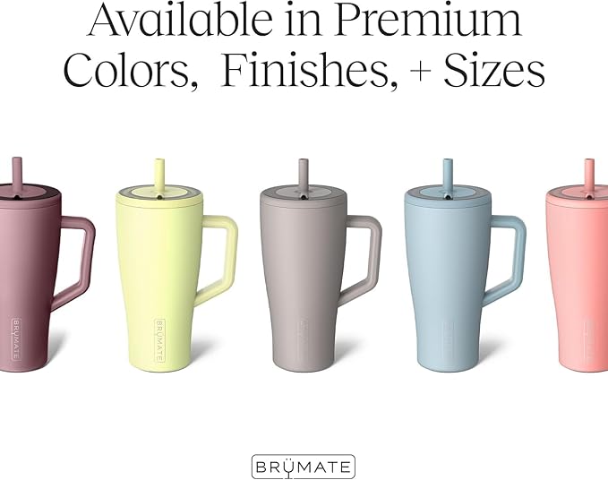 BrüMate Era 40 oz Tumbler with Handle and Straw | 100% Leakproof Insulated Water Bottle Tumbler with Lid and Flexible SoftSip Straw | Made of Stainless Steel | Cup Holder Friendly | 40oz (Lavender)