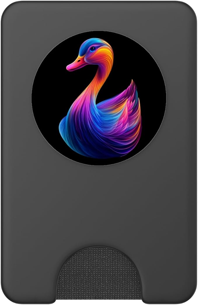 Colorful Goose Cute Farm Animal Lover Men Women Kids Black PopSockets PopGrip for MagSafe