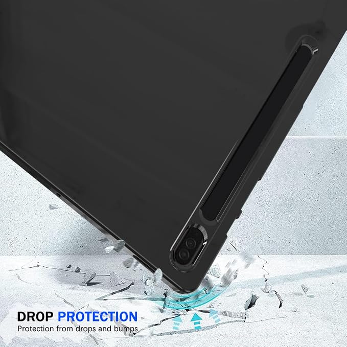 Case for 14.6 Inch Samsung Galaxy Tab S10 Ultra (2024) / Galaxy Tab S9 Ultra (2023) / Galaxy S8 Ultra (2022) [Lightweight + Protective] Shockproof Soft Ultra Slim Cover Black