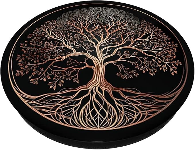 Tree of Life Yoga Leaves Spiritual Symbol Nature Rose PopSockets Adhesive PopGrip