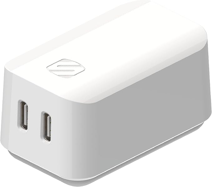Scosche HPDCA32 PowerVolt 32W Certified Type-C + Type-A Fast Wall Charger Power Delivery 3.0 for ALL USB-C and USB-A Devices in Black