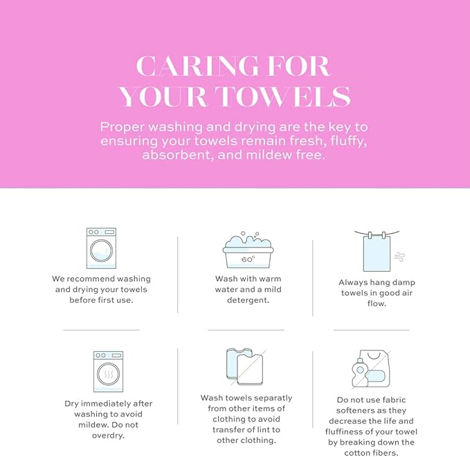 CASA COPENHAGEN White Bay, 6 Pieces Towel Set- White with Beige and Grey Border, 600 GSM, 2Bath, 2Hand, 2Washcloths Egyptian Cotton Towel for Hotel Spa Kitchen Bathroom Kitchen & Shower