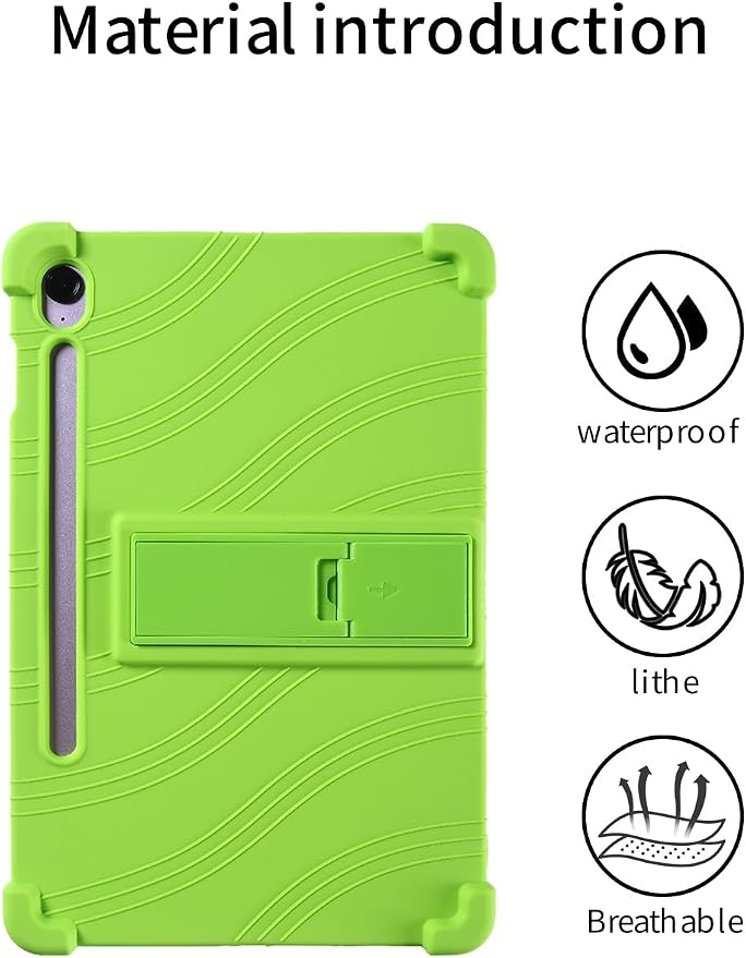 for Samsung Galaxy Tab S10 FE 11 Inch Tablets CaseBOVUGAC Soft Silicone Adjustable Stand Shockproof Kids Friendly for 10 Inch Tablets(Black)