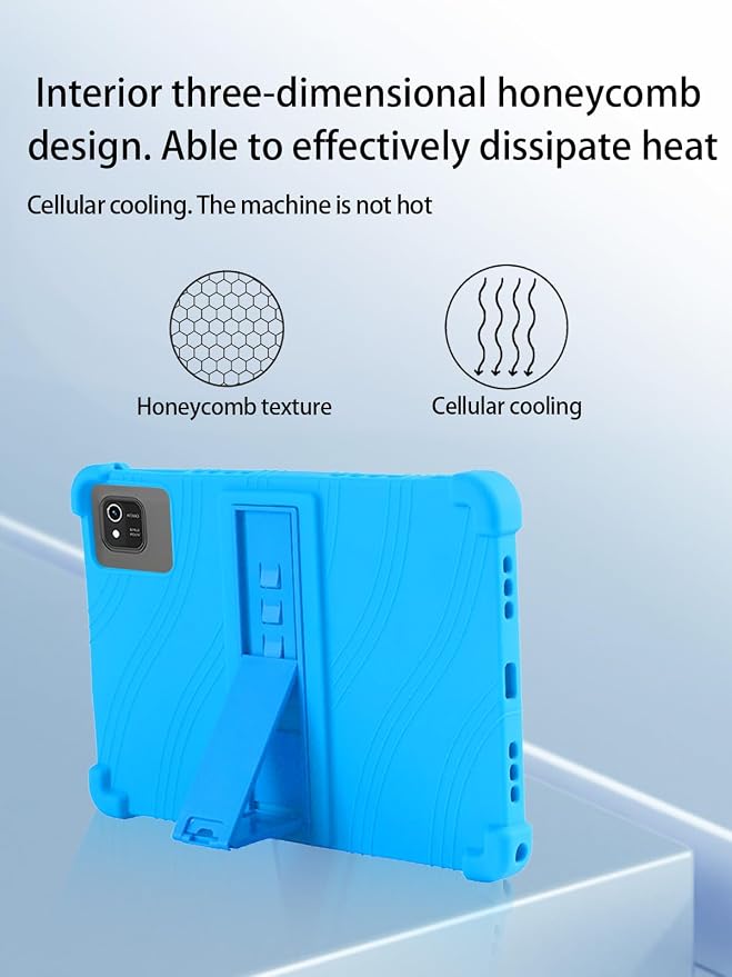 for kelankeke K10 Android 10-Inch TabletUYRUREL Skin-Friendly Soft Silicone Protective CaseFull Protection Against Drops and Scratcheswith Adjustable Viewing StandBlack.