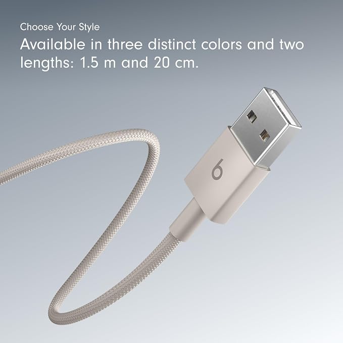 Beats 240W USB-C to USB-C Braided Cable Fast Charging Durable/Tangle Free Compatible with Apple and Android Devices (3 m/10 ft) – Bolt Black