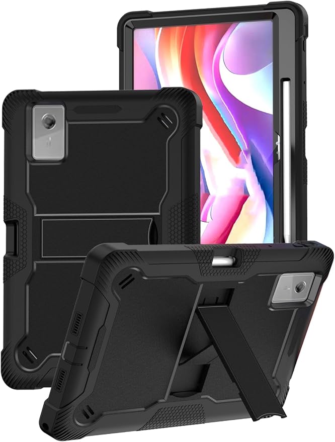 for Lenovo Idea Tab Plus/Tab K12（12.1 Inch） Android Tablet Protective caseShockproof Lightweight Silicone Protective Cover with StandChild-Friendly ProtectionEasy to Clean DesignBlack
