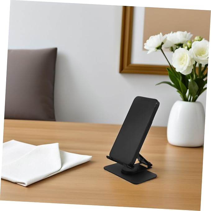 ARTIBETTER Adjustable 360° Rotating Foldable Metal Phone Holder for Desk Portable Smartphone Stand for Office Home and Kitchen Use