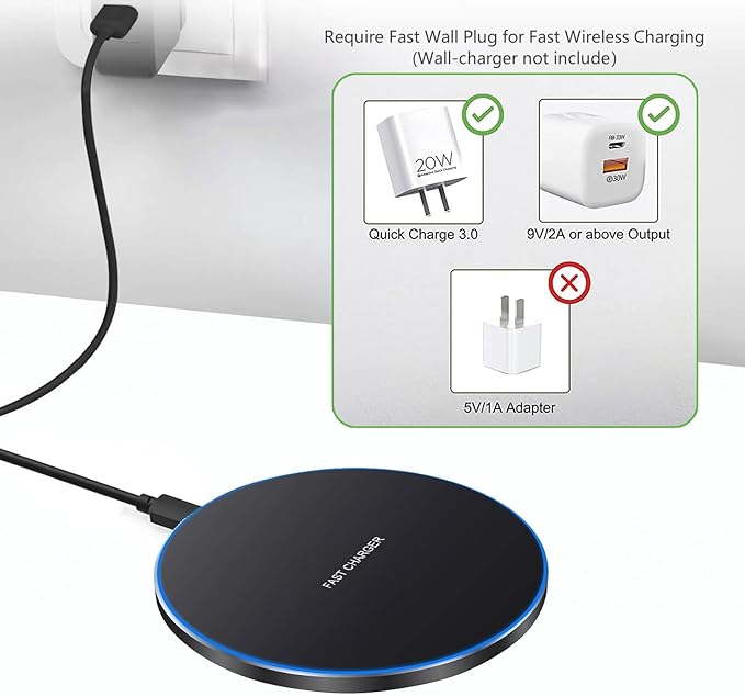 20W Fast Wireless Charger Pad,Wireless Phone Charging Station Compatible with iPhone 16 Pro/16/15/14/13/12/11/SE/X/AirPods,15W Fast Charge for Samsung Galaxy S24/S23/S22/S21/Note/Buds,Pixel,LG