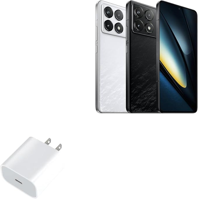 BoxWave Charger Compatible with Poco F7 Pro - PD GAN miniCube (30W) 30W Tiny PD GAN Type-C Wall Charger - Winter White