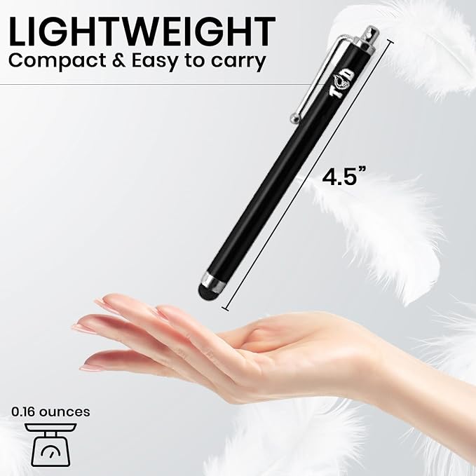TCD 100 Pack Stylus Pen for iPad High Precision Universal Capacitive Bulk Digital Stylus Pen – Compatible w/iPhone Tablet Touchscreen Laptop – Rubber Tip Black Styluses for All Touch Screen Devices