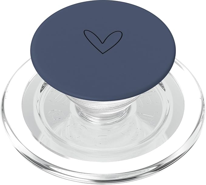 Simple Cute Heart Design Feminine Romantic Love - Navy Blue PopSockets PopGrip for MagSafe